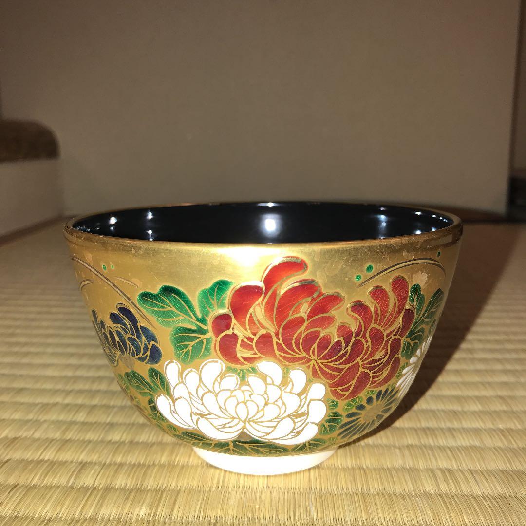 茶道具　菊絵茶碗