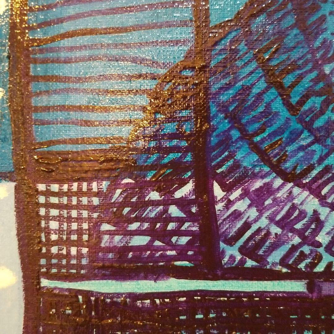 油絵　専用　さっそうと車に乗り込む鳥