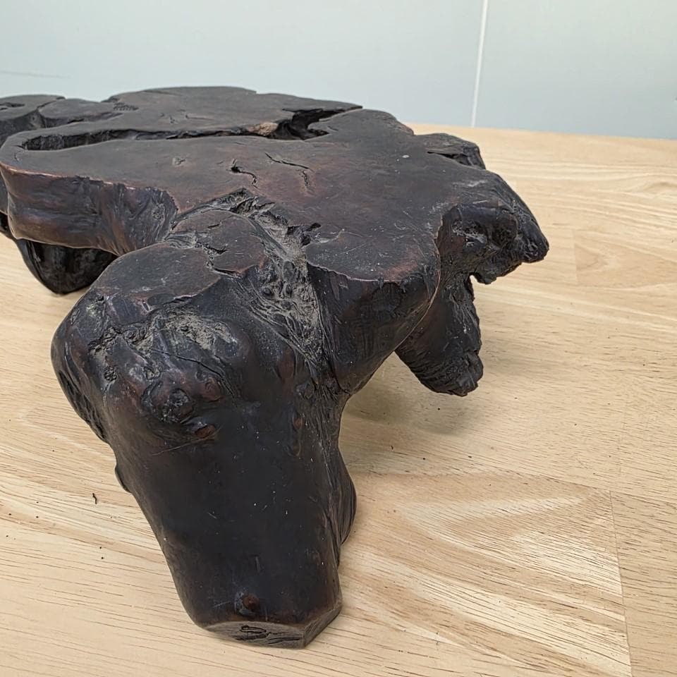 昭和レトロ 木製 天然木 一枚板 花台 和室家具 玄関 客間収納 ローテーブル