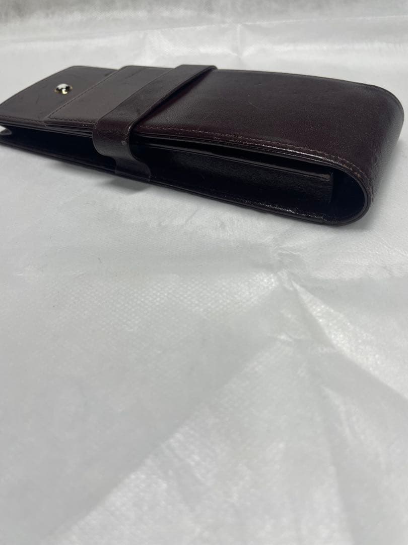 モンブラン　MONTBLANC レザーペンケース　本革　3本差し　バーガンディ色