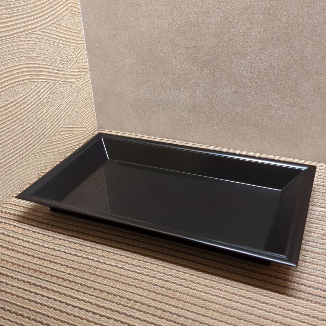 茶道具　香道具　香盆　長盆　長四方形　黒　真塗り　木製　裏千家