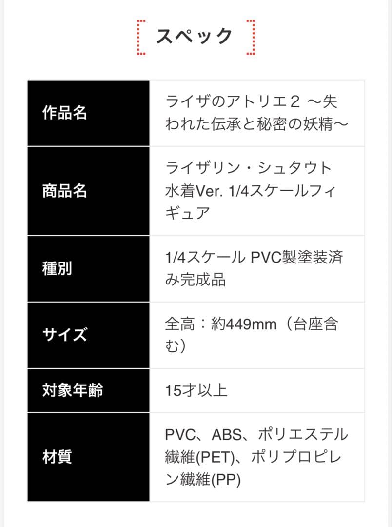 (新品未開封)ライザリン・シュタウト 水着Ver. 1/4スケールフィギュア