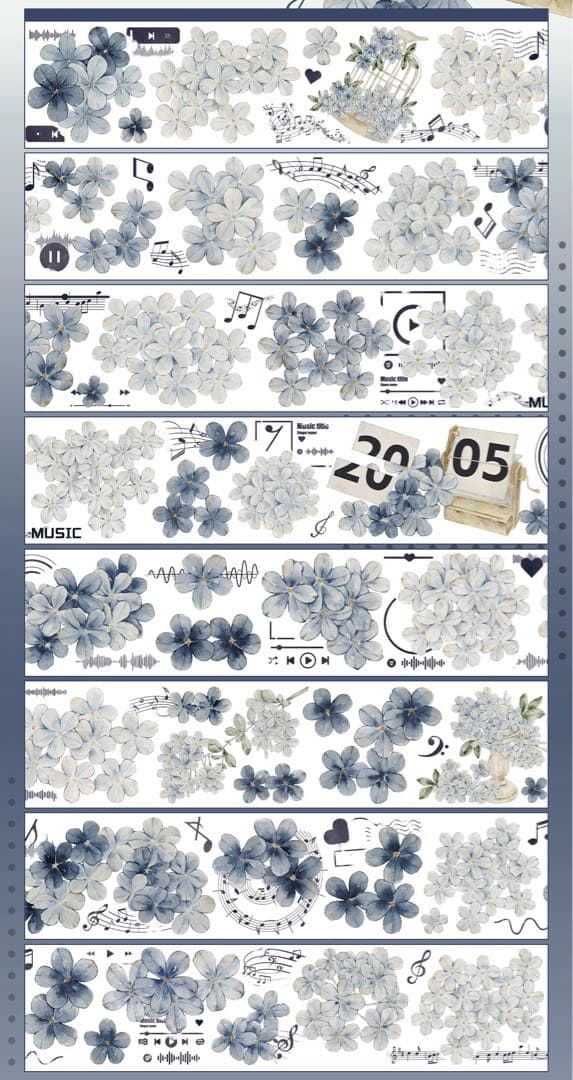 木皆原创《雪蓝之约》海外マスキングテープ マステ 【2727】