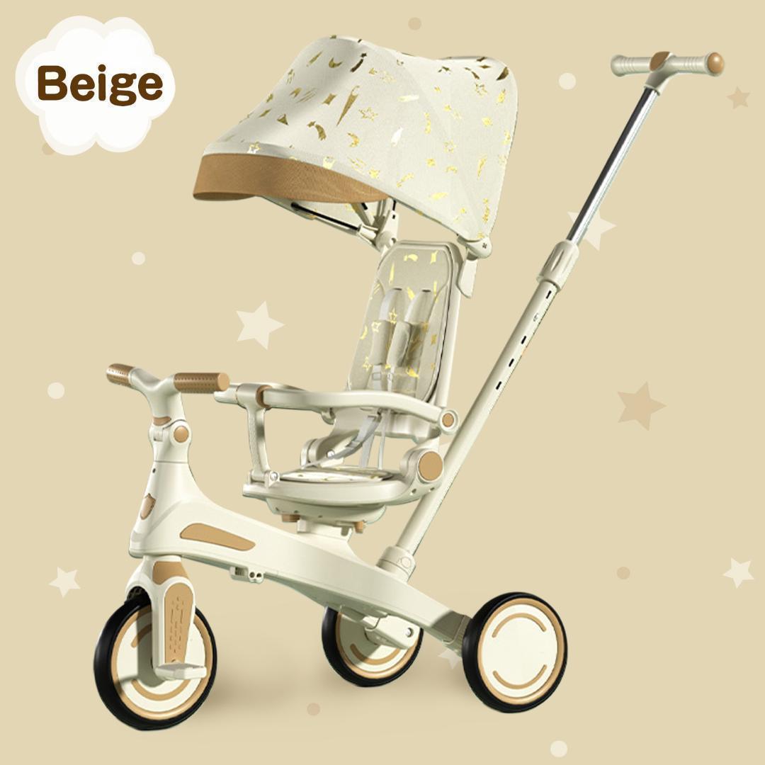 新品＊三輪車 手押し棒付き折りたたみ 7in1子供用 キッズバイク　イエロー