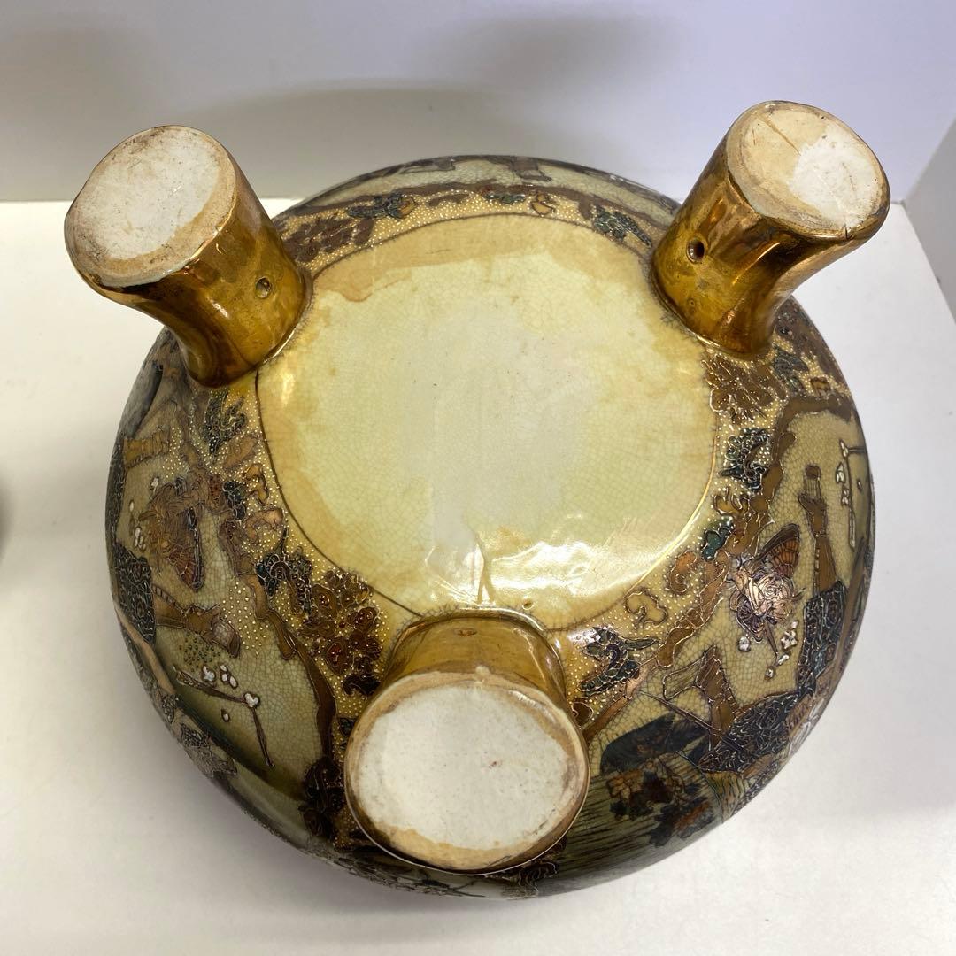 香炉 特大 薩摩焼？ 三足香炉