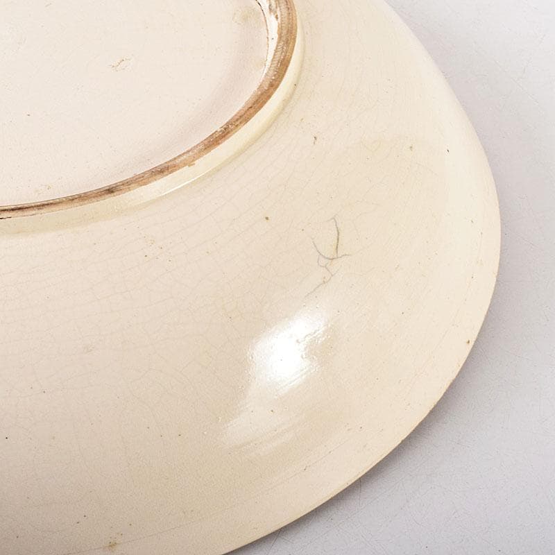 九谷焼　古九谷　色絵　海老文　大皿　飾皿　直径約36㎝　時代箱付　VR8143C