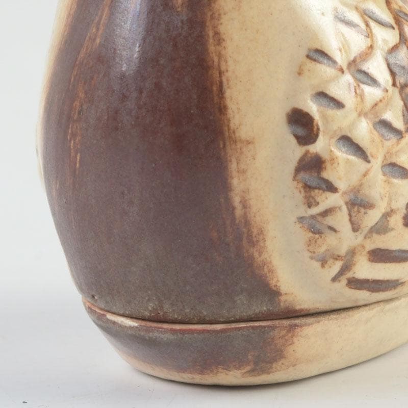 茶道具　萬古焼　森翠峰作　川蝉香合　共箱　V　9494