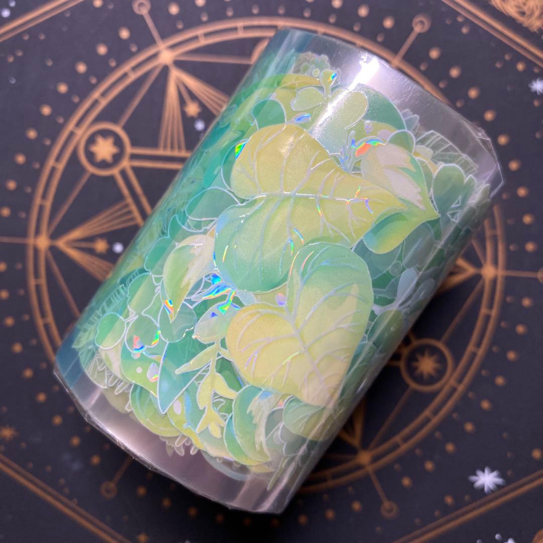 【9453】海外　マステ　3/5/巻　貝殻光マスキングテープ葉っぱ　自然　装飾系