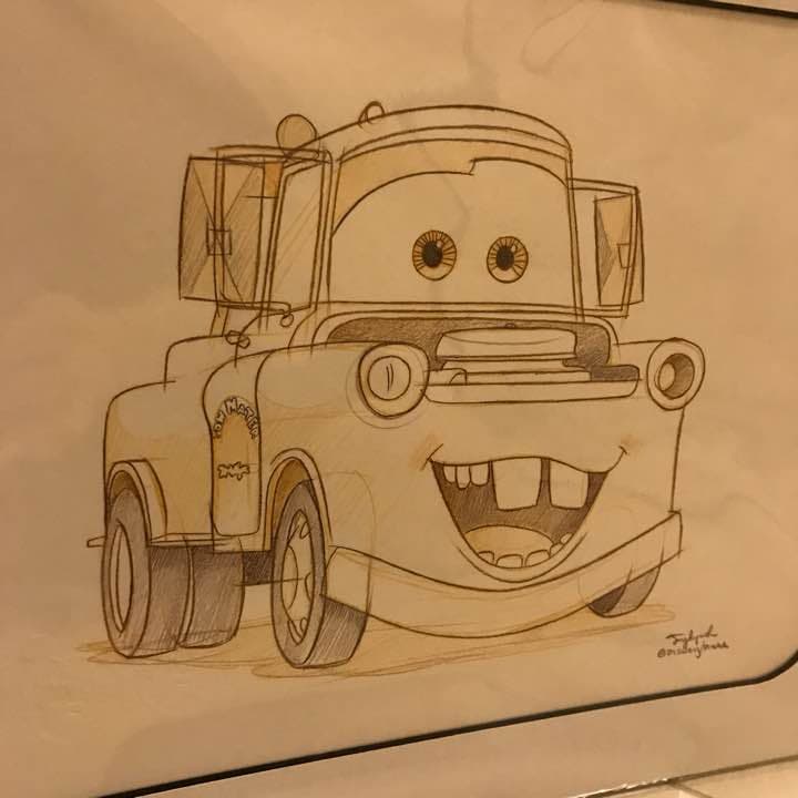 激レア！ メーター 世界に１枚 Art Of Disney カーズ ラフスケッチ