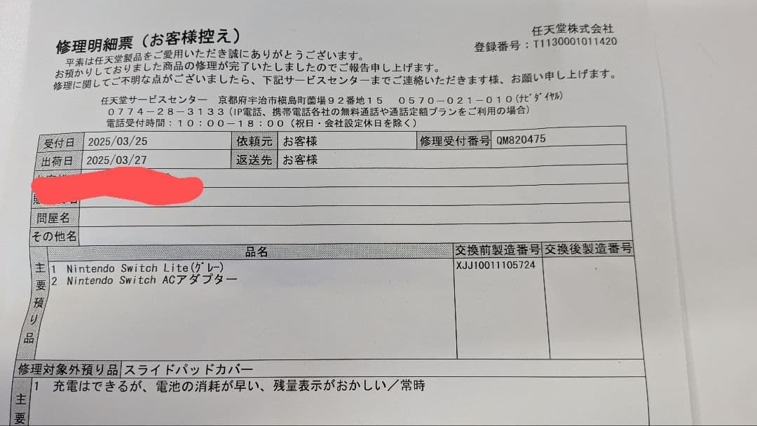 Nintendo Switch Lite グレー 本体中古品（電池交換済）