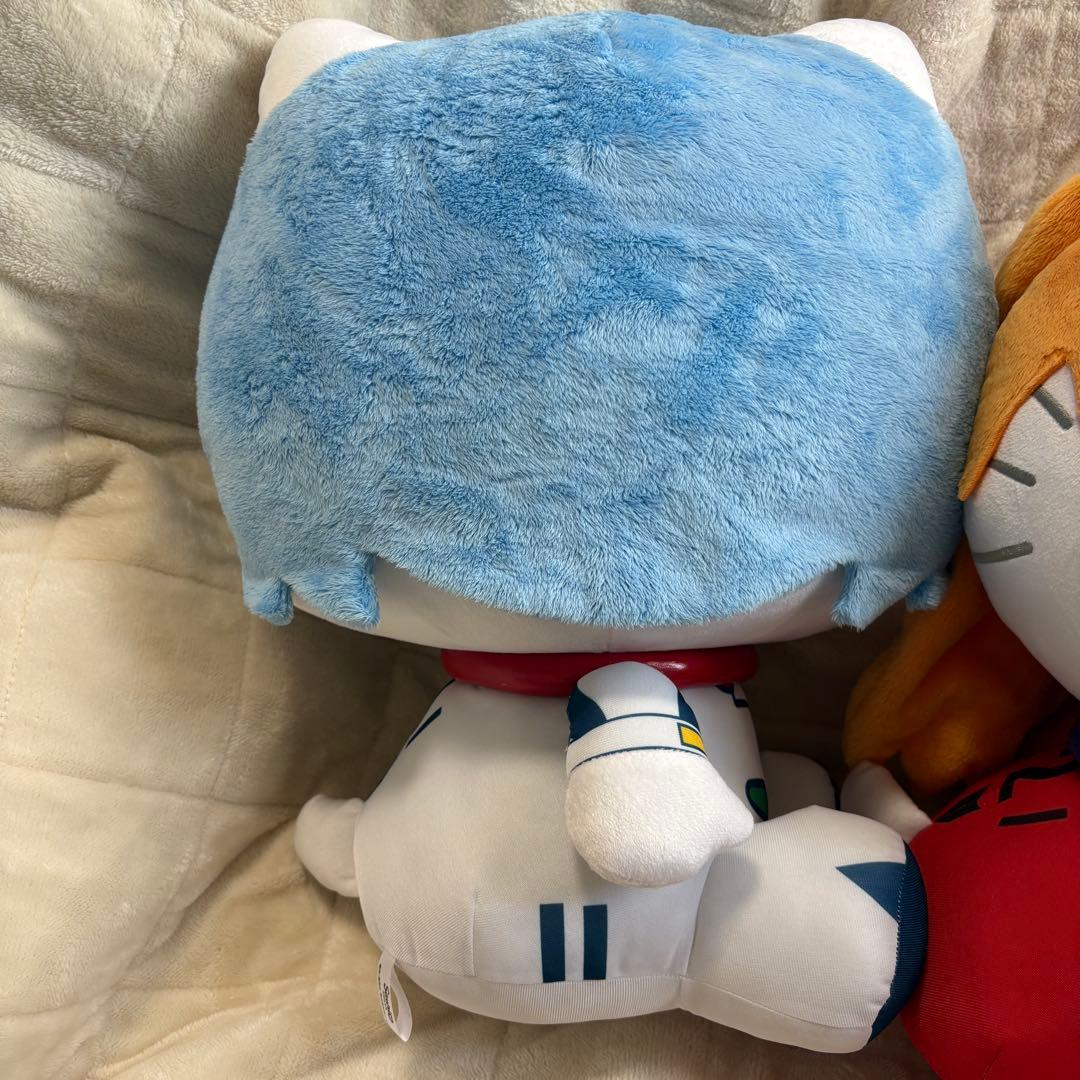 [週末セール] エヴァンゲリオン　ハローキティ　アスカ　綾波レイ　特大ぬいぐるみ