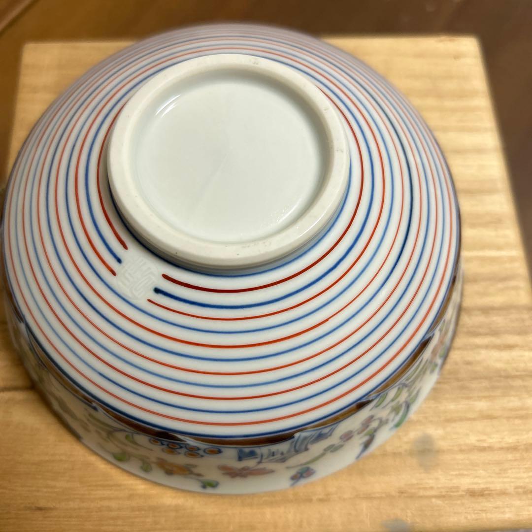 京焼　清水焼　平安祥堂　手塚祥堂造　紅毛草花文　茶碗　抹茶椀