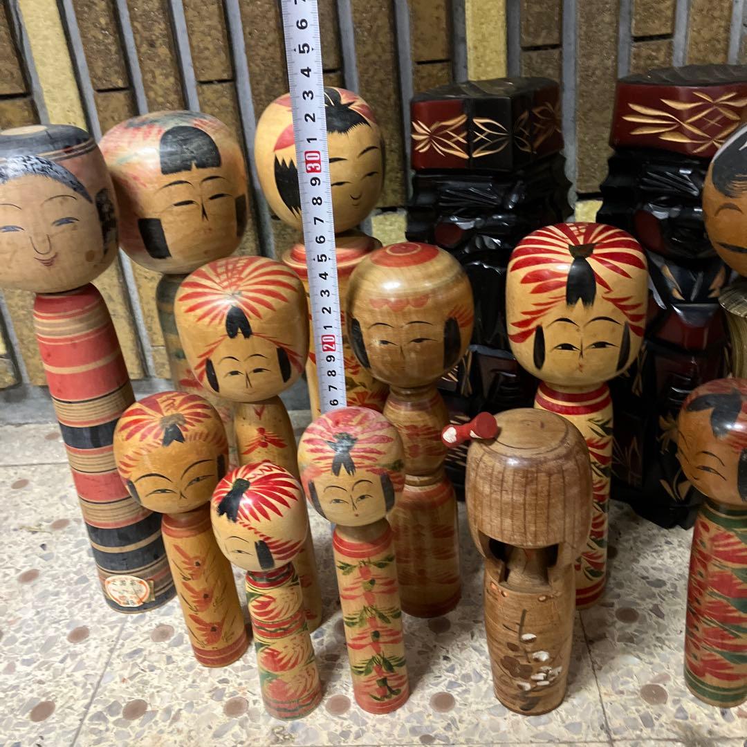 D-3伝統こけし 変わりこけし まとめ売り 17体セット 郷土玩具 ニポポ