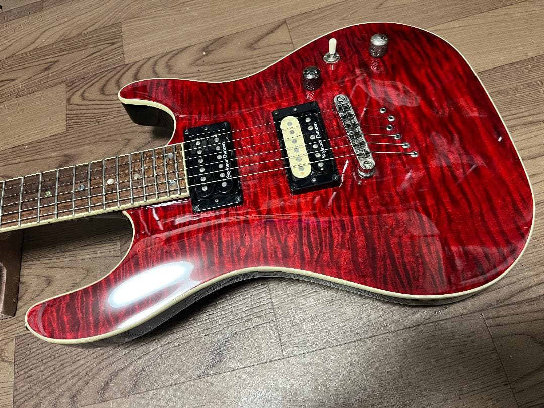 Cort KX1X 虎目　シースルーレッド　Duncan　ソフトケース付