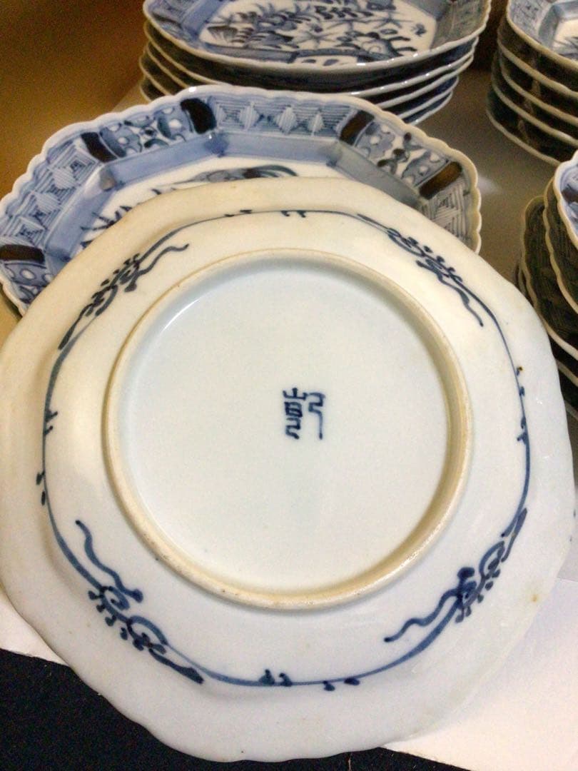 染付 盛出皿20客セット 木箱付き