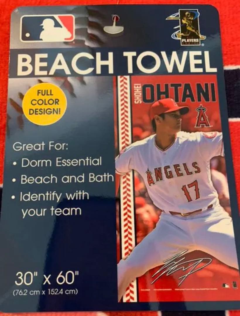 MLB公式 Angels球場購入 大谷翔平 フルカラーデザイン大判タオル