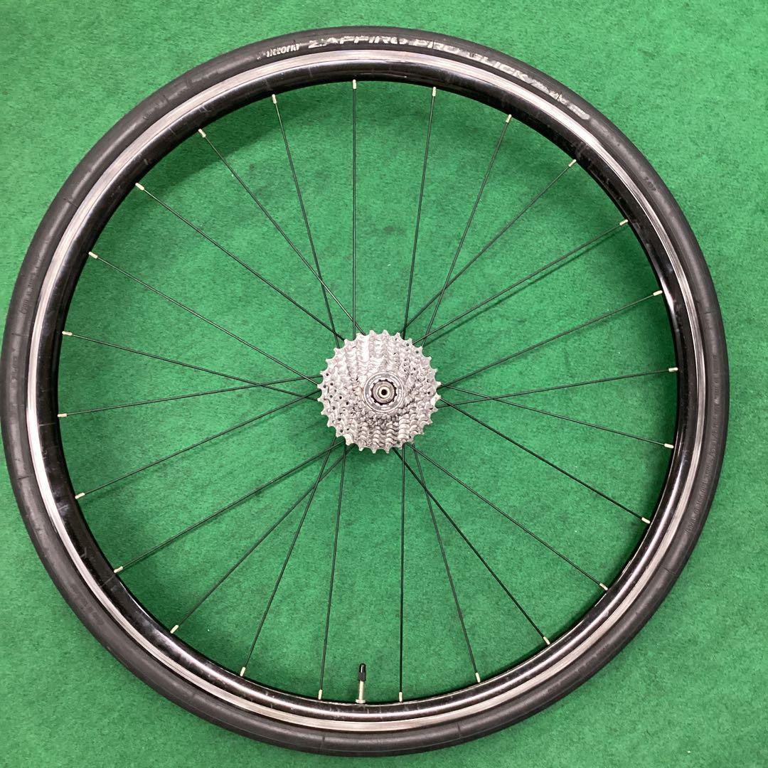 リア ホイール　アルミリム　後輪　700x25C 外装11段 タイヤ付 クイック