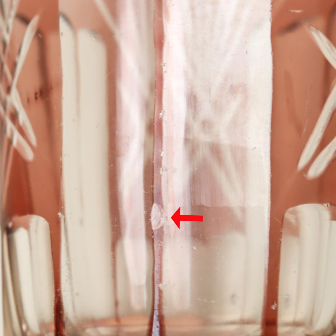 紫切子 レトロ硝子 コップ 昭和レトロ ウランガラス