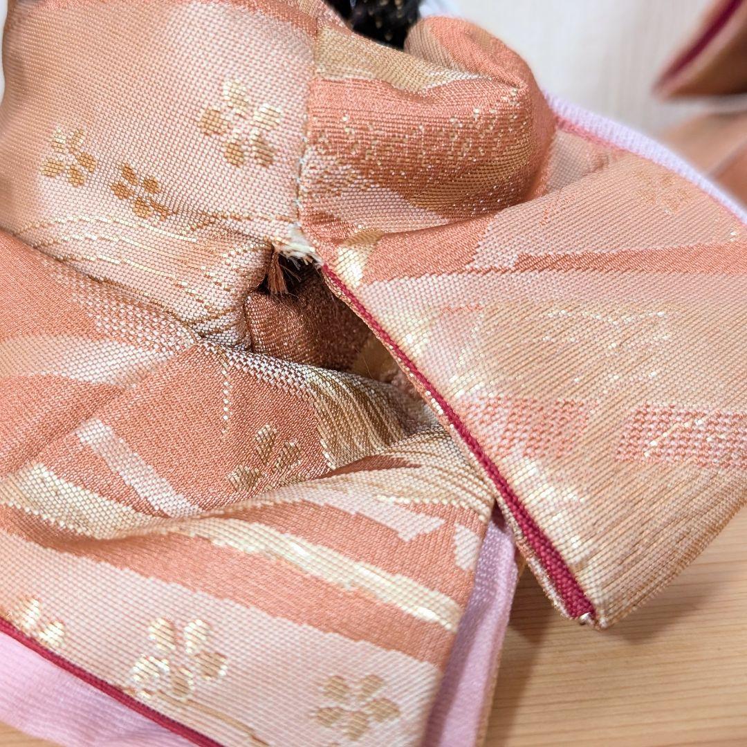 雛人形 三人官女 五人飾り 文様雛 長月作 ピンク 小さめ ひな人形 ひな祭り