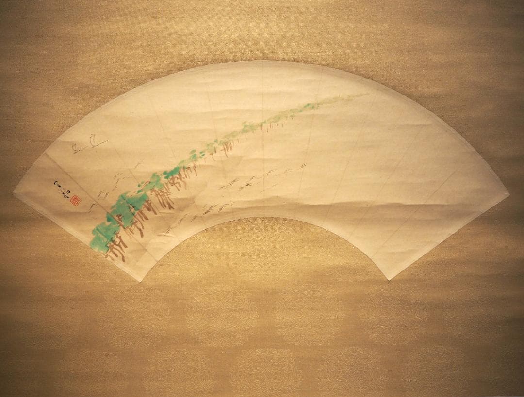 森村宜稲自筆扇面『天橋立図』掛軸