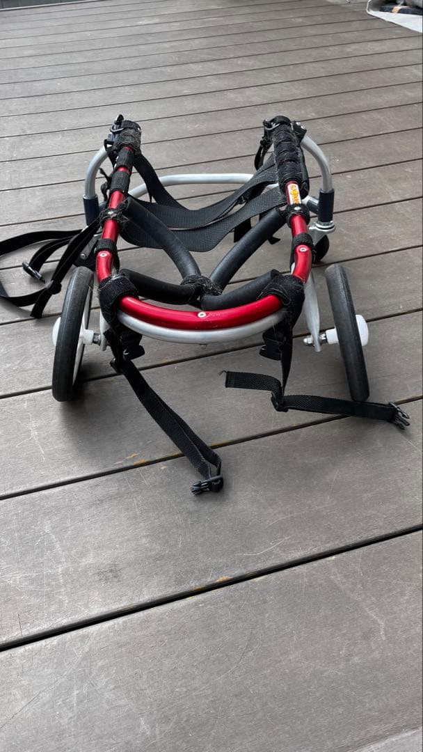 犬用車いす 赤/銀 調整可能