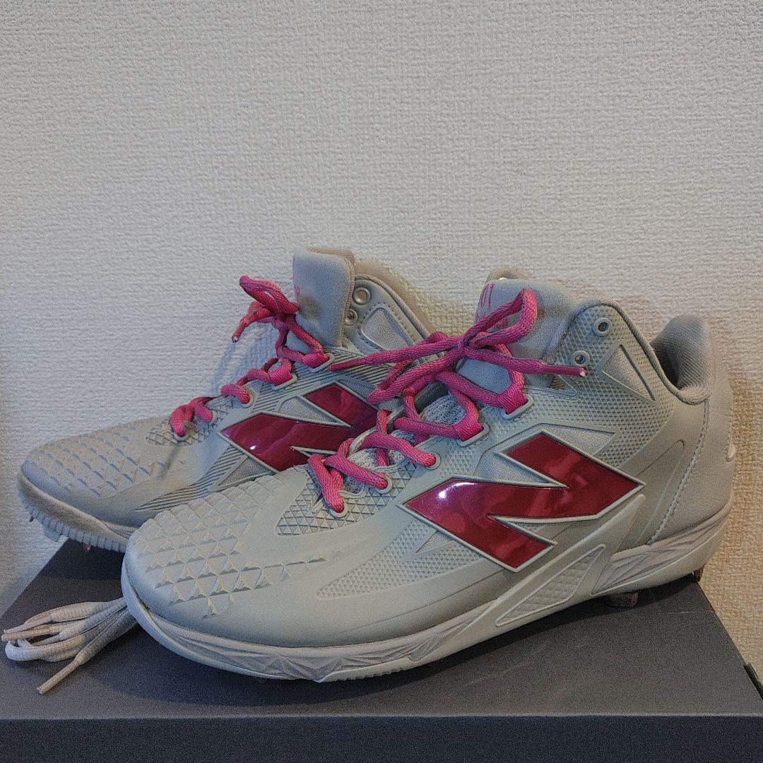 ニューバランス　野球　スパイク　メタル 29.0　大谷翔平モデル　グレー×ピンク