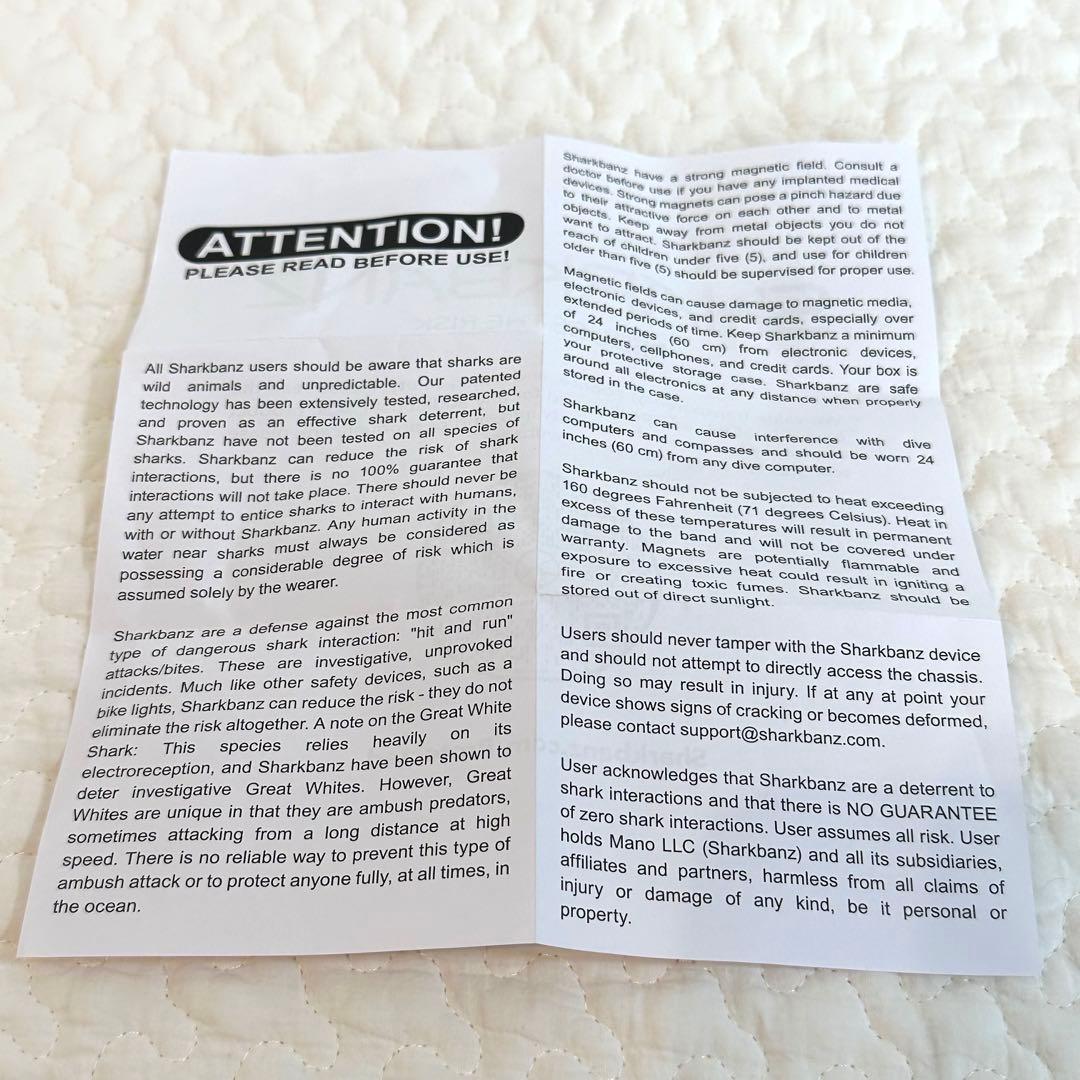 【美品】SHARKBANZ 2 ホワイト　サメ避け　説明書ステッカー付