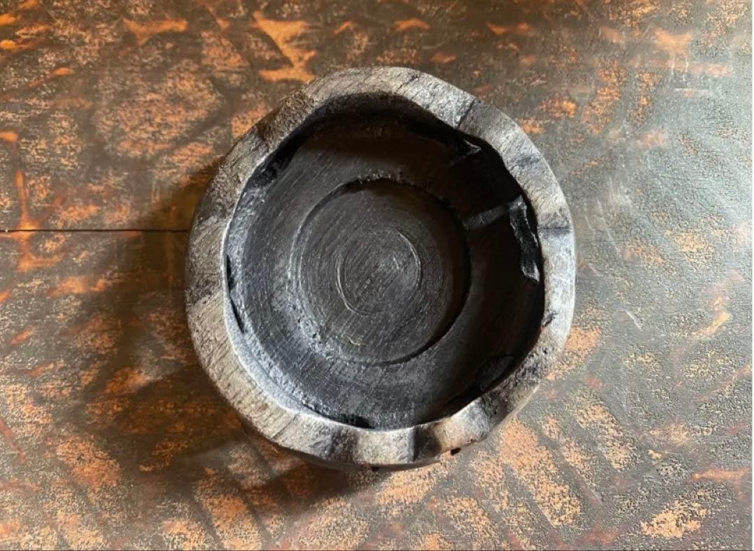 美品　二上元威作　青銅製花器　唐木鑑賞台付　２点セット　アンティーク　レア