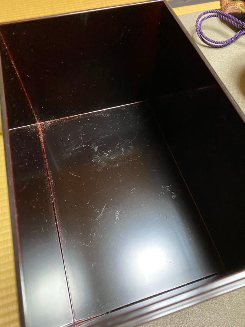 茶道具/茶箱 漆塗り 利休茶箱 工芸品 紙箱