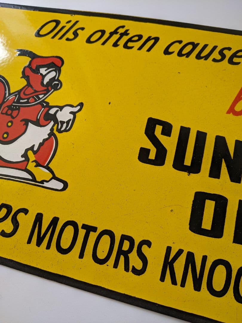 Sunoco ビンテージ サイン ミッキーマウス横61㎝ 縦30.5㎝ 看板