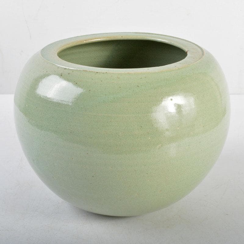 板谷波山　青磁　香炉　壷　桐箱入り　M　R4650B