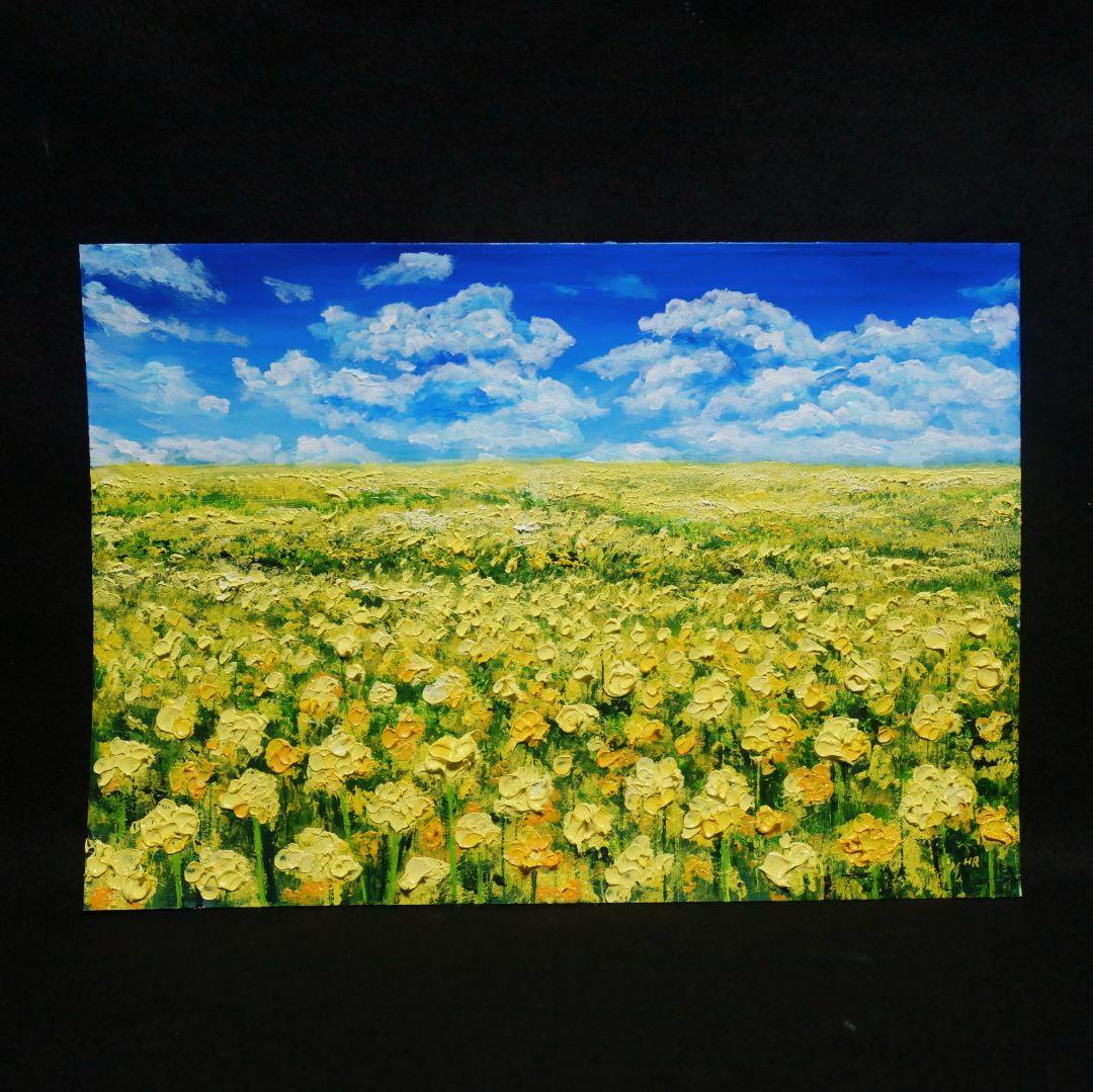 油絵 油彩 油彩画 絵 絵画【菜の花の丘】