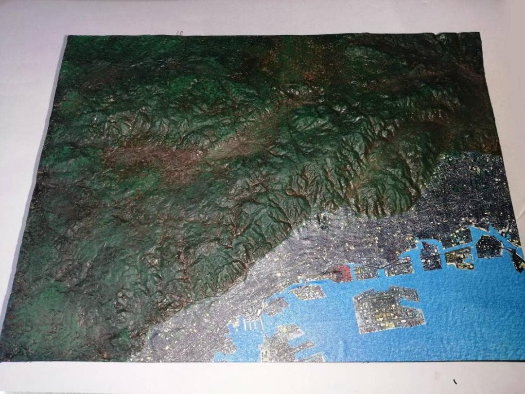 六甲山　山岳模型　スケール1/900000　ケース無しタイプ　透明地図付