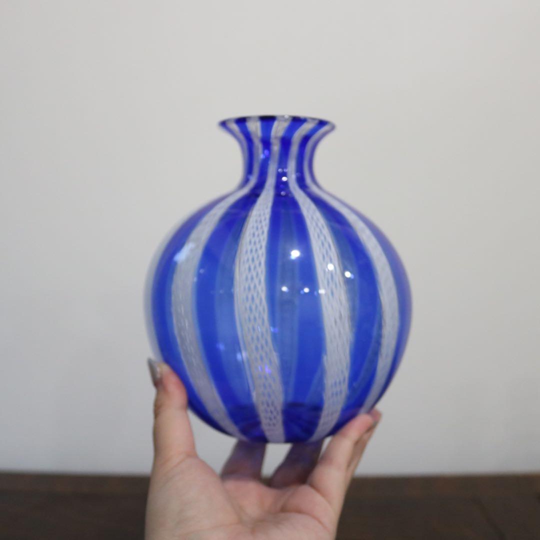 【MURANO】ムラーノ 花瓶 フラワーベース　ヴェネチアングラス　ガラス工芸
