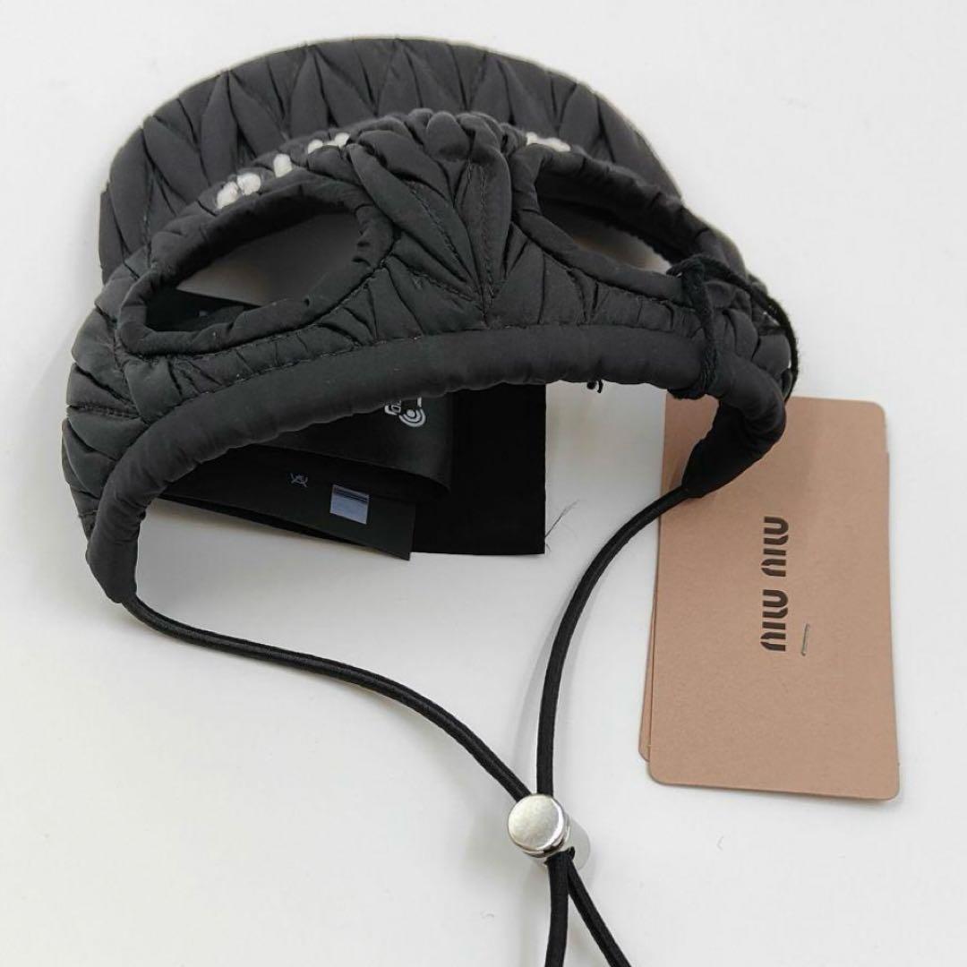 【miumiu】犬用サンバイザー　犬用帽子　キャップ ハット サンバイザー 黒