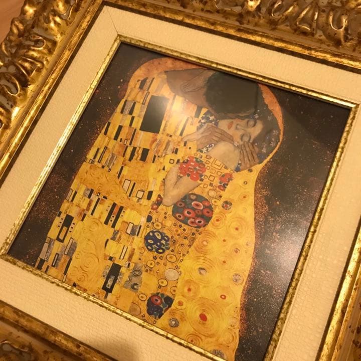 イタリア製 クリムト 接吻 アート 絵画 壁掛け インテリア 美術品