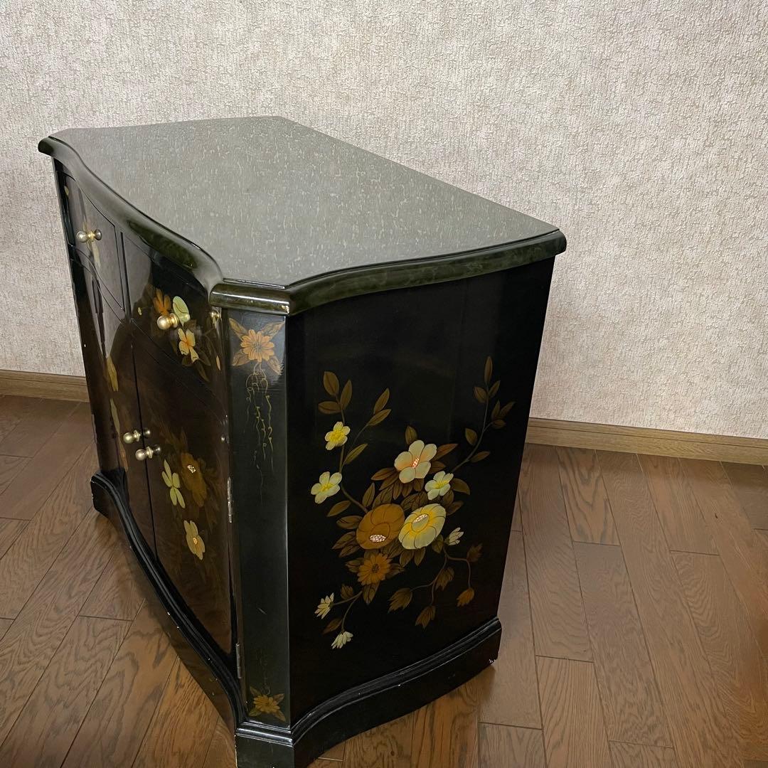 【ヴィンテージ・キャビネット】45X81X77 花柄の装飾箪笥　アジアン家具
