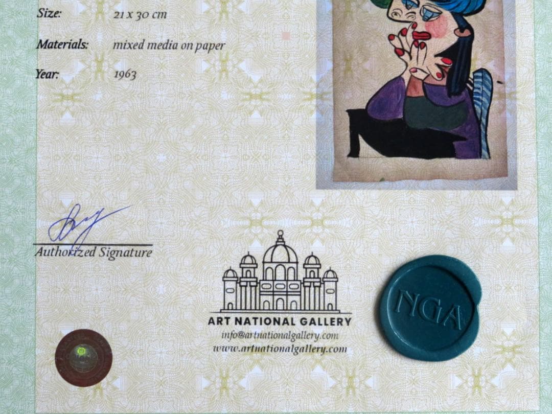 パブロ ピカソ 1963年 ミクストメディア 鑑定書付き