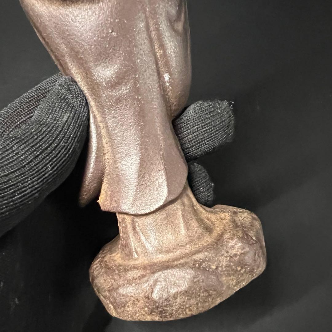 古い鉄製 観音菩薩立像／鋳鉄 仏像 在地信仰 古道具 ◎古美術庵々 アンティーク