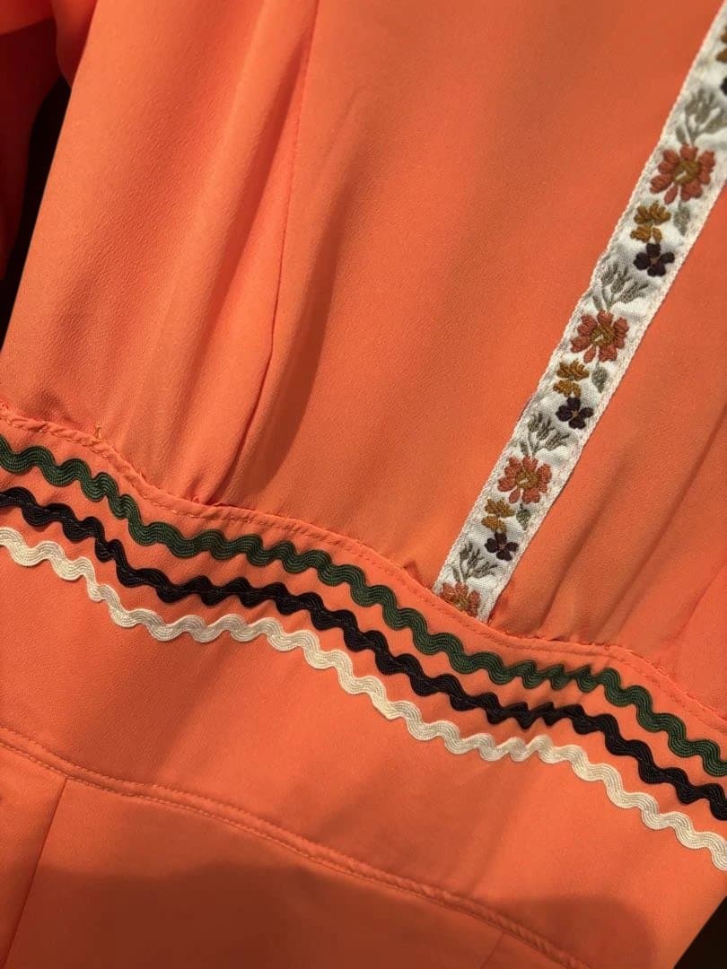 フラメンコドレス オレンジ 多層フリル