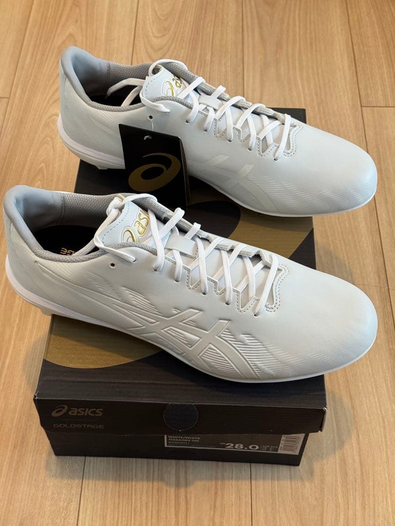 【新品未使用/希少】28cm (白)アシックス/GOLDSTAGE MA3