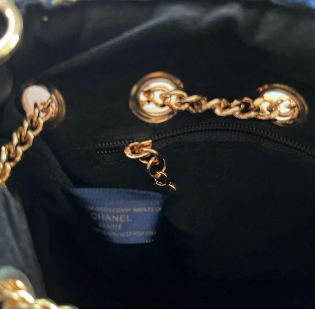 希少・レア・非売品 CHANEL ノベルティ ネイビー ツイード バケットバッグ