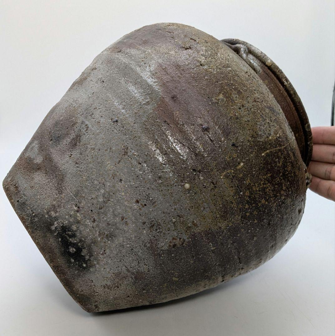 小西陶古 備前焼 四耳壺 四耳壷 つぼ 花器 フラワーベース 花入 花瓶 置物