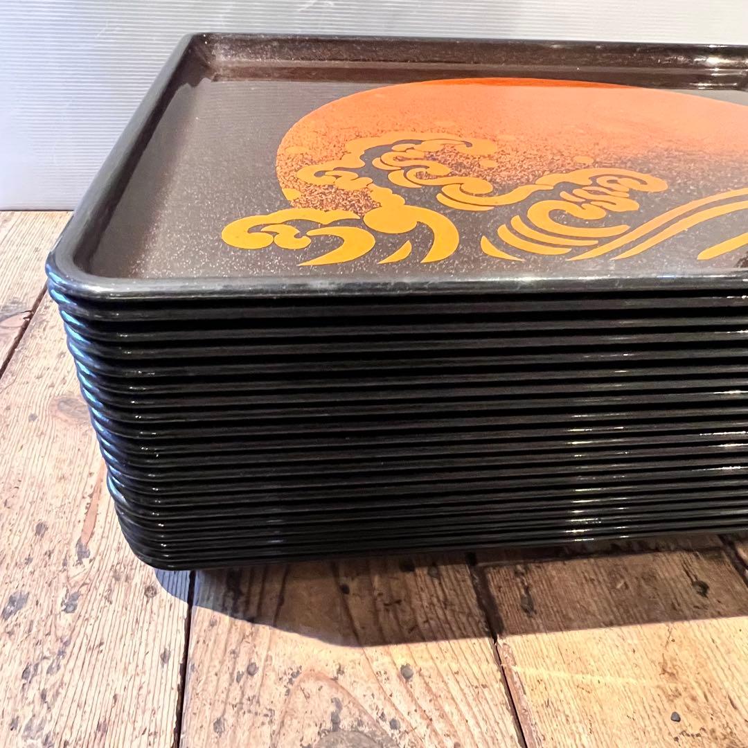 ①波　太陽　月　黒盆　和風　20枚　おまとめ　懐石　旅館　昭和レトロ