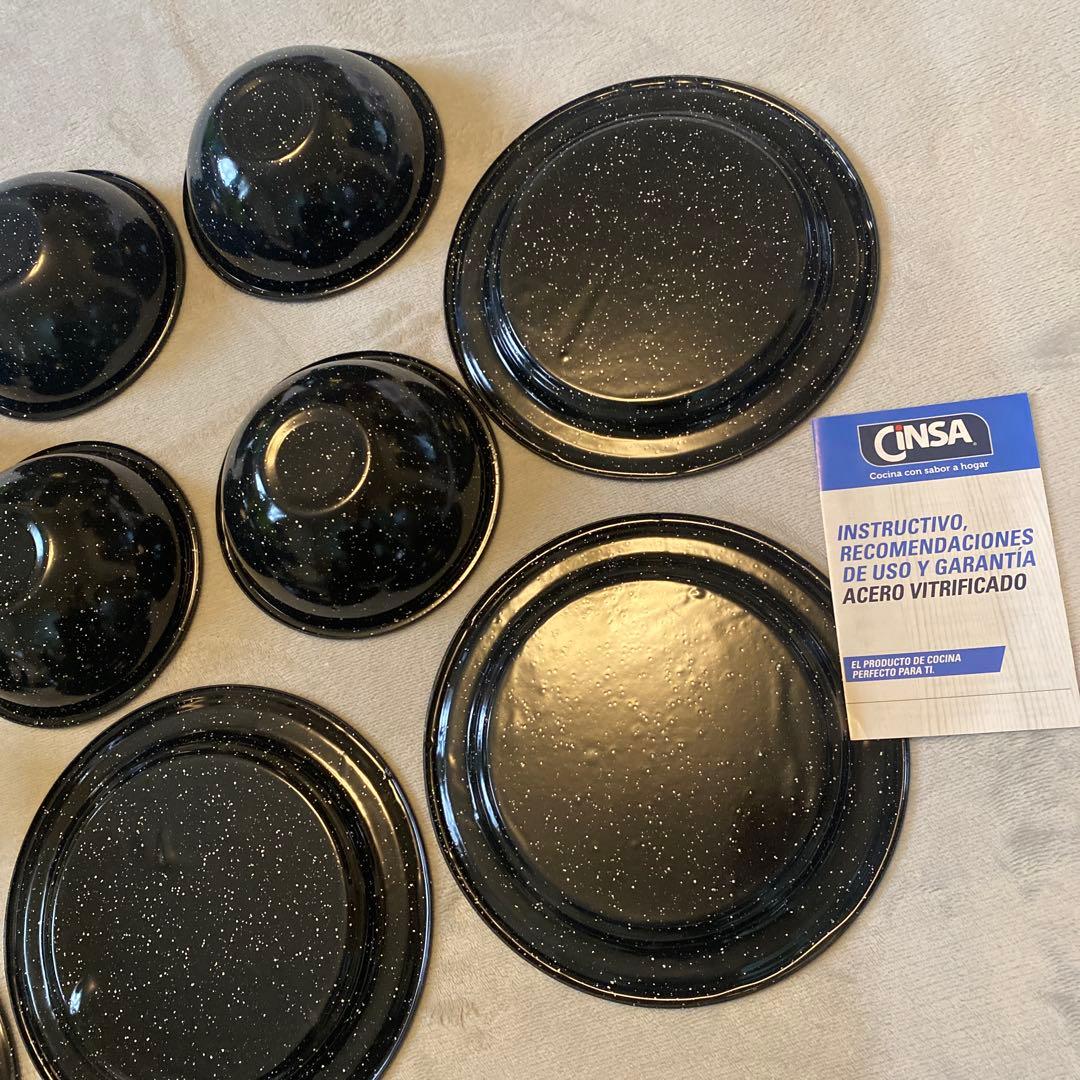 新品未開封★メキシコ　CINSA ホーロー　カップ　プレート　12個セット