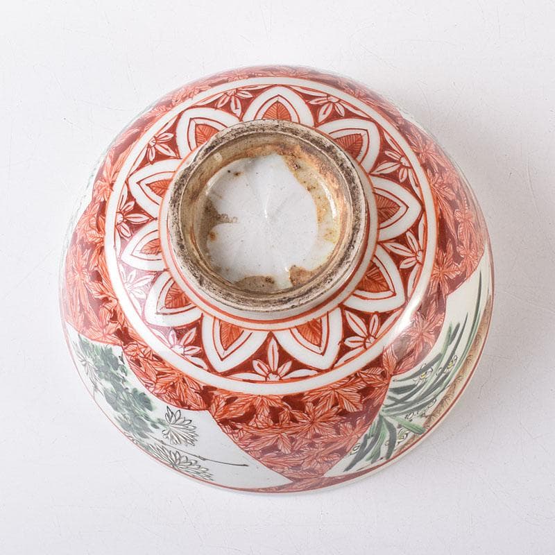 瀬戸焼　古瀬戸　赤絵金彩　鳳凰文　鉢　V　R8600