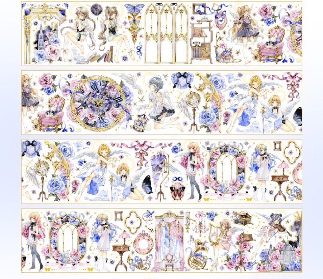 海外　柠檬树 女の子　人物　装飾　人魚　レトロ　マスキングテープ　4巻