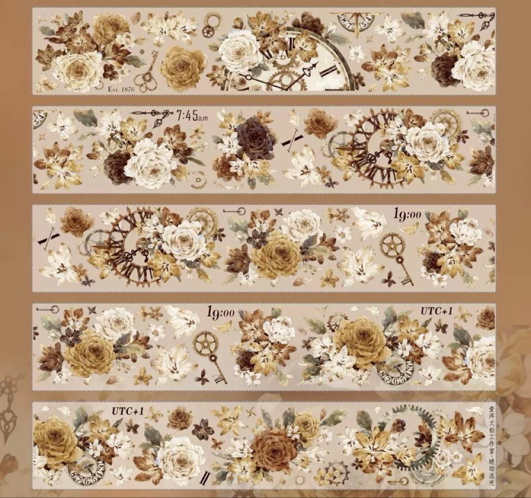 壹洱原创《琥珀流光》海外マスキングテープ　マステ 【2371】