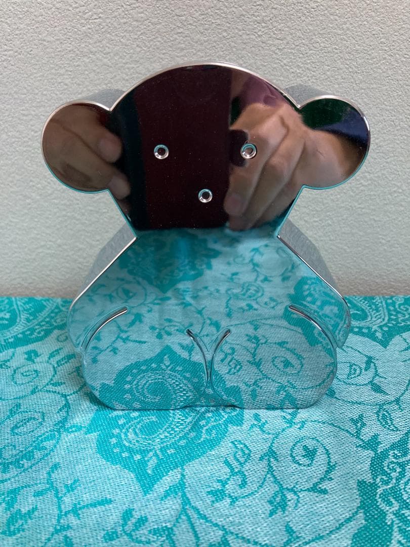 TOUS 貯金箱 クマ型 金属 フィギュア シルバー