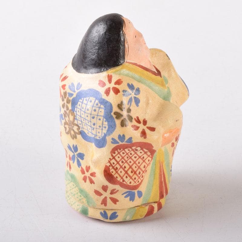 茶道具　竹斎造　色絵　乙御前香合　共布共箱　V　7476